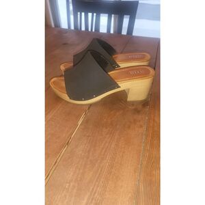 Ana "Elissa" chunky heel womens 9.5 black/brown